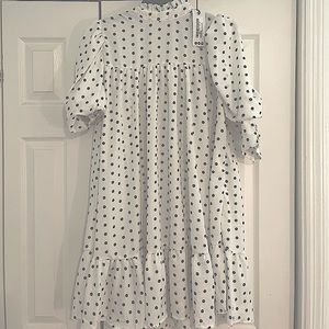White & Black polka dot dress size 12